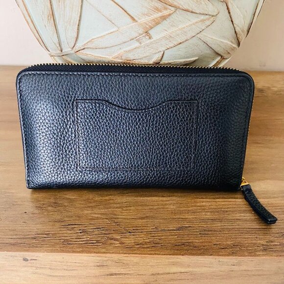 Tory Burch Britten Zip Continental Leather Wallet in Black - Picture 5 of 8